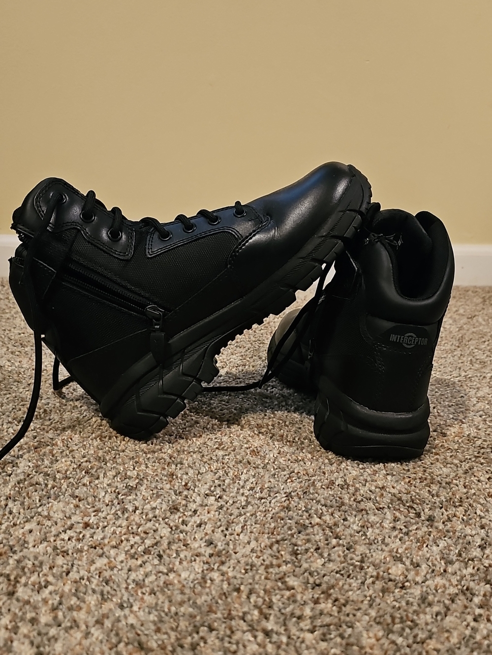 Interceptor Women's Black Tactical Boot with Side Zipper